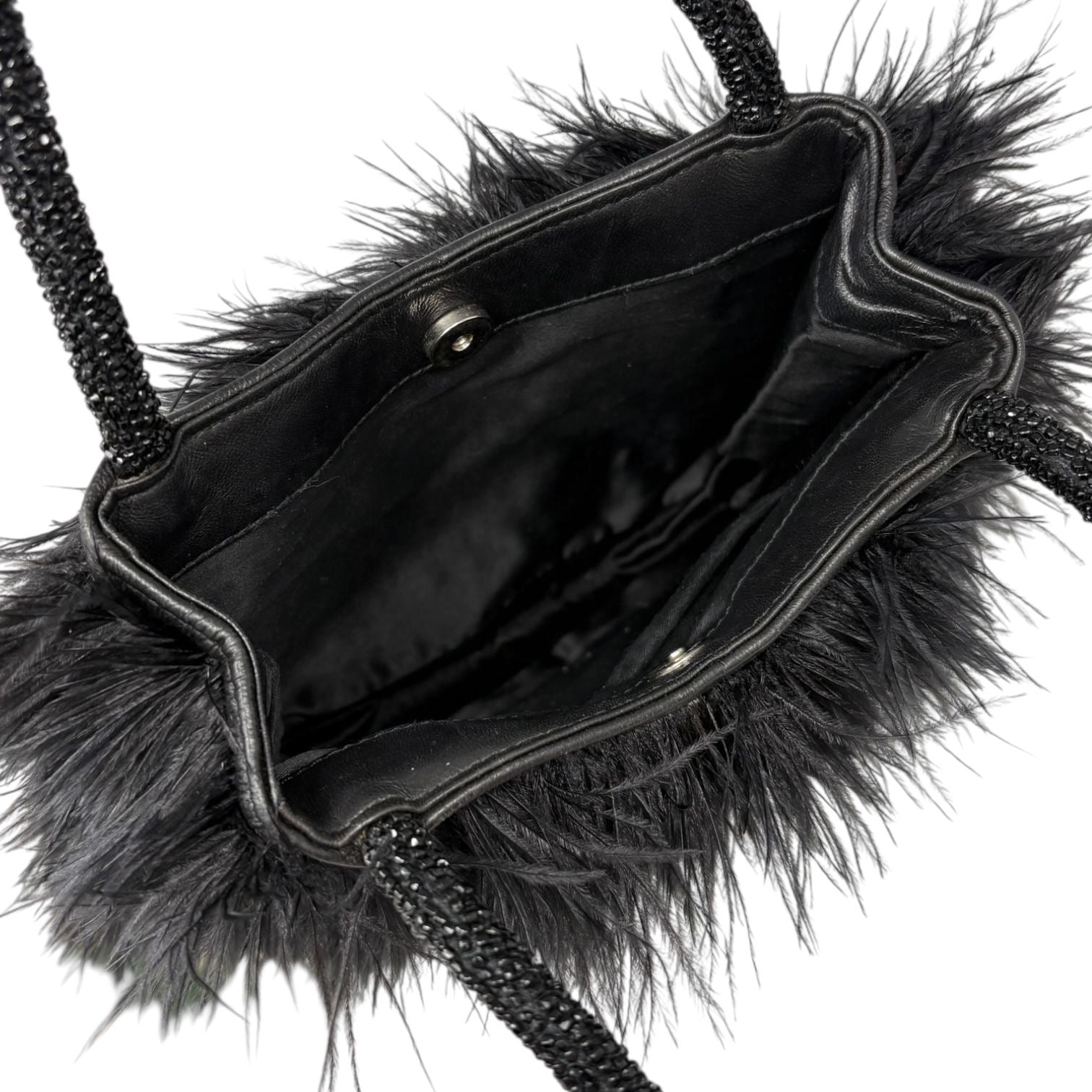 Gucci x Tom Ford Black Fur Mini Beaded Bag