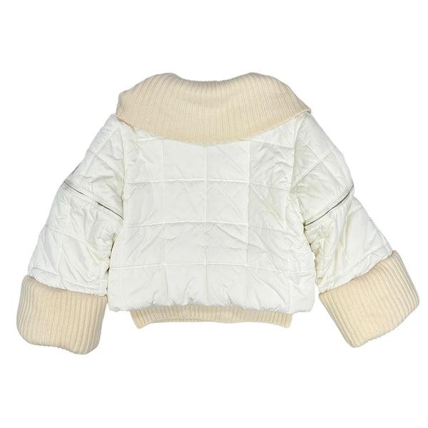 Chanel White Logo Puffer Coat