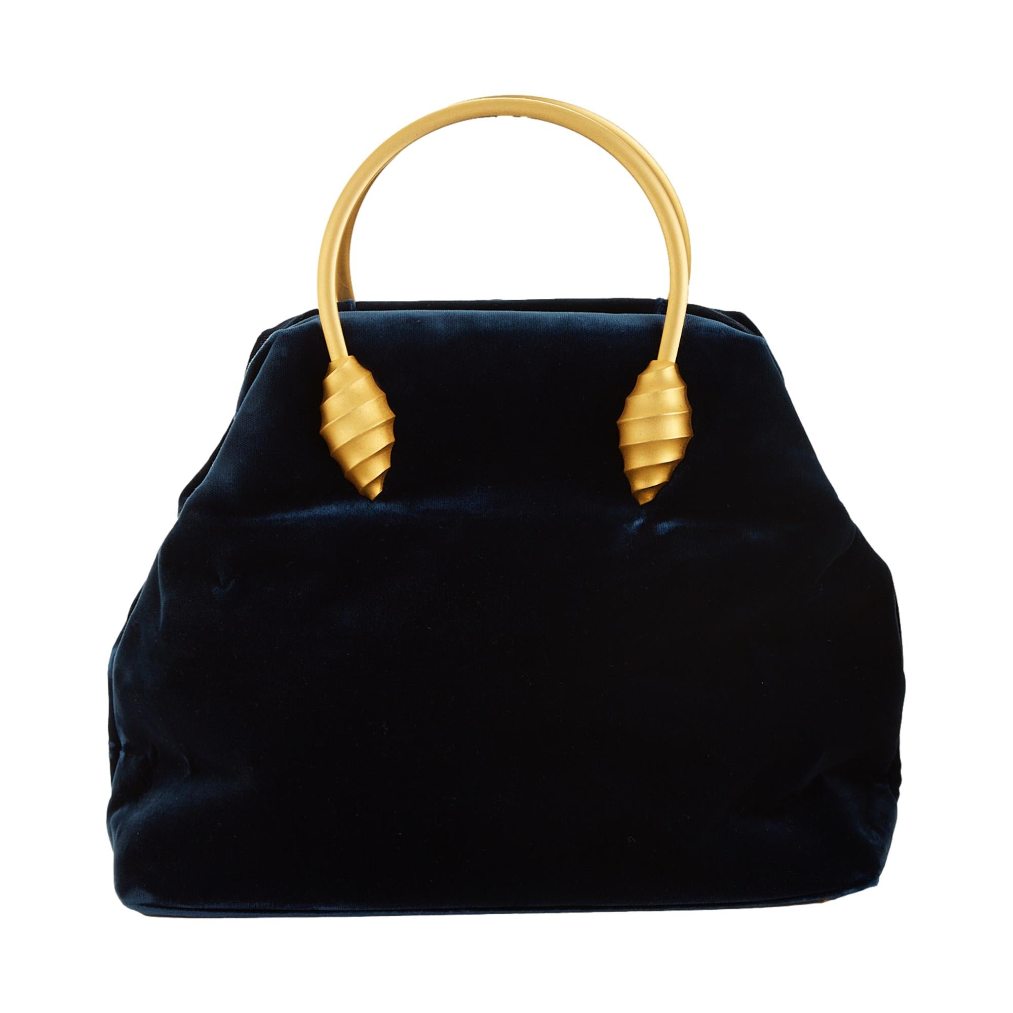 Givenchy Blue Velvet Seashell Handle Bag