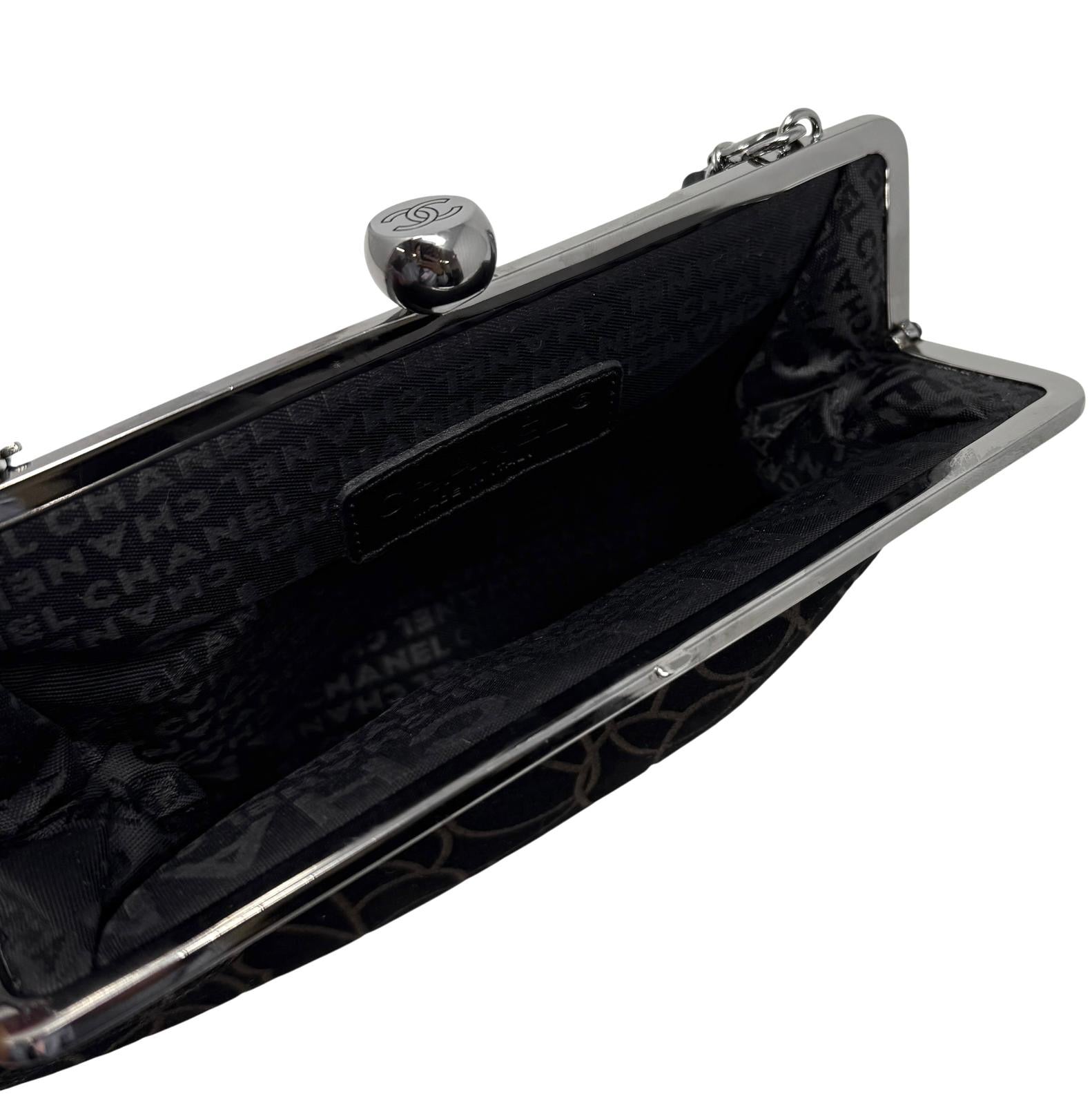 Chanel Brown Suede Mini Kisslock Bag