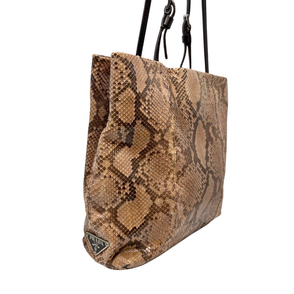 Prada Brown Snakeskin Shoulder Bag