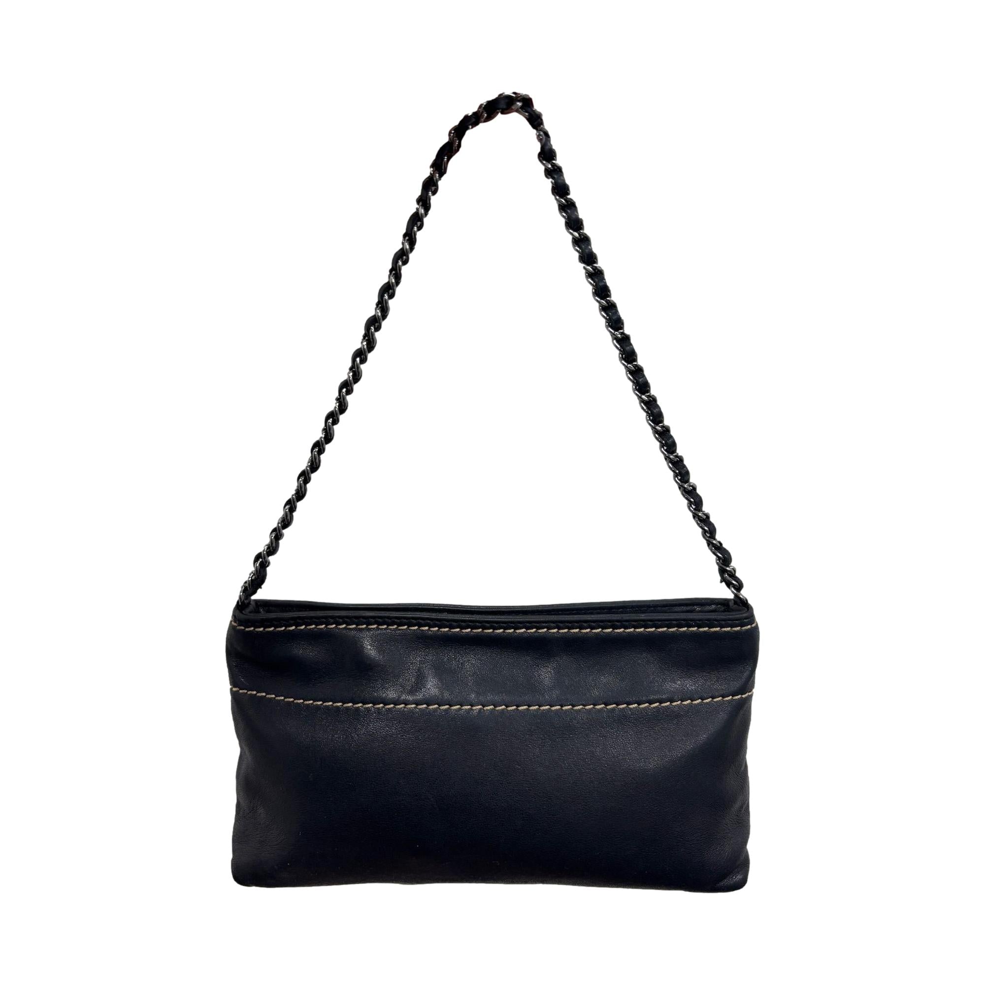Chanel Black Mini Chain Logo Bag