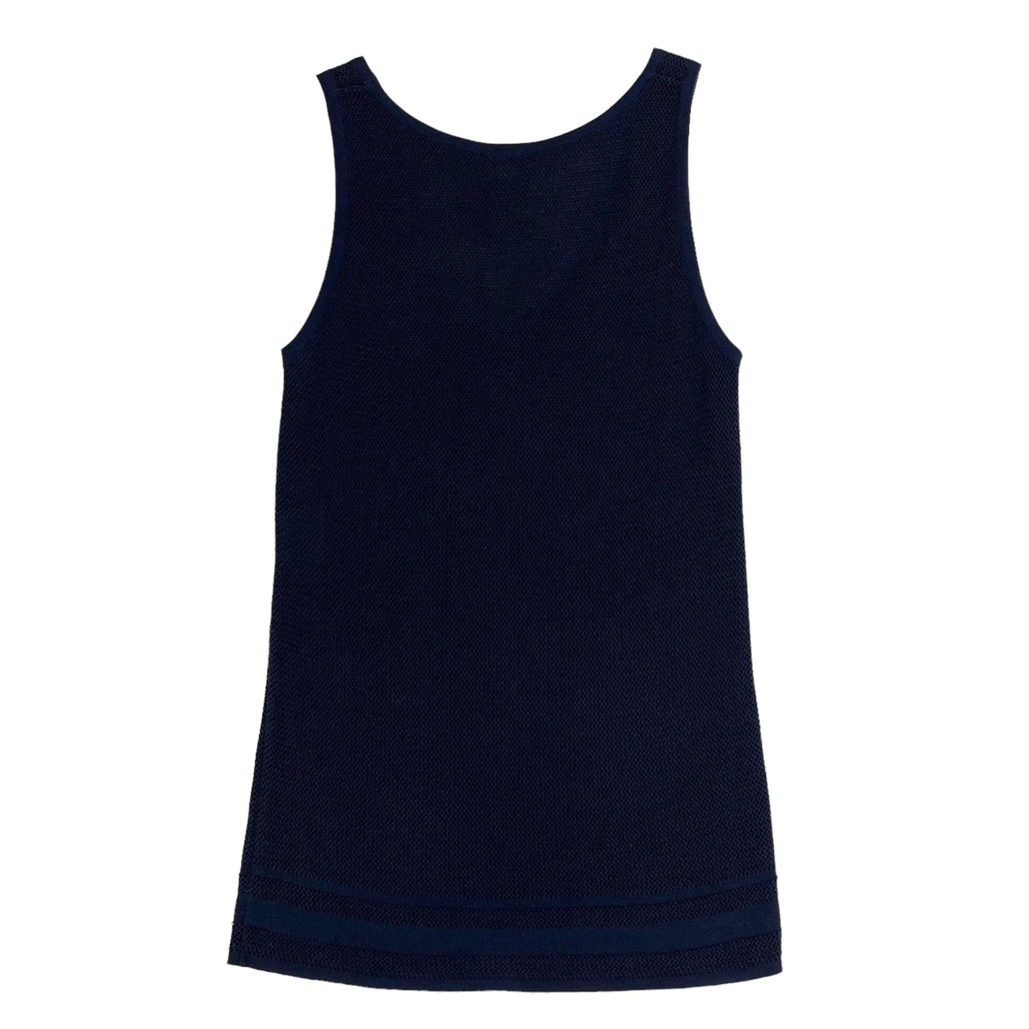 Chanel Navy Jumbo Logo Tank Top