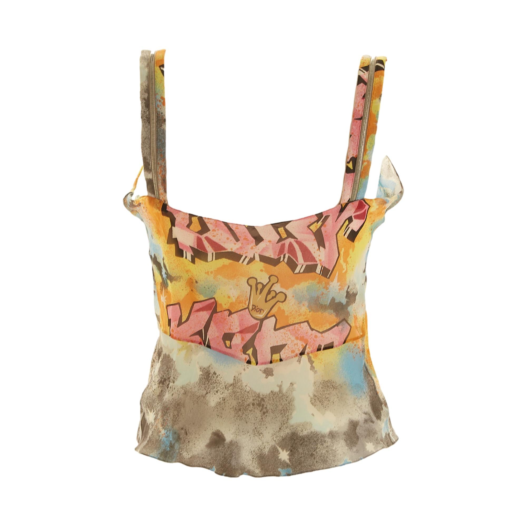 Dior Graffiti Silk Sheer Tank