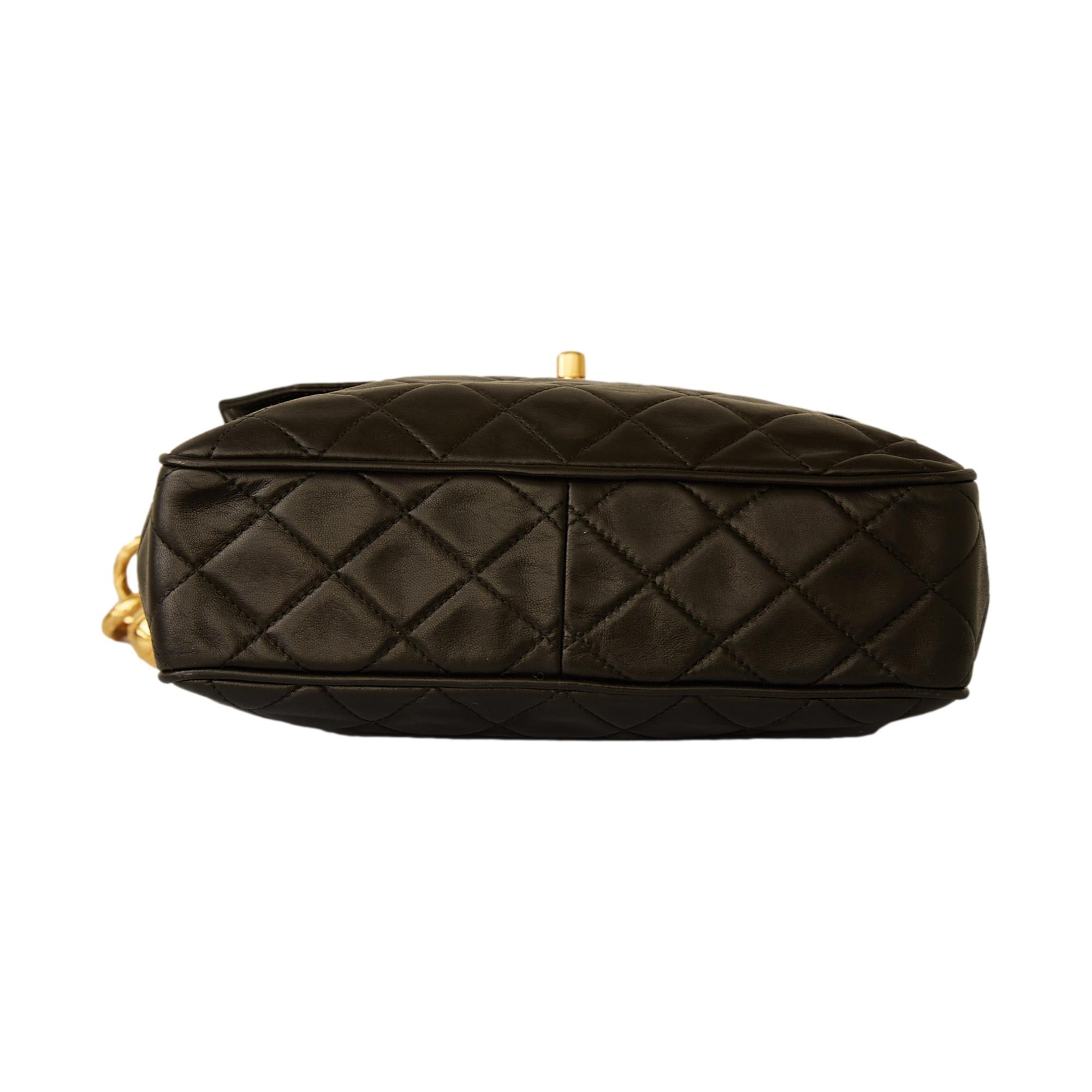 Chanel Black Lambskin Crossbody Bag