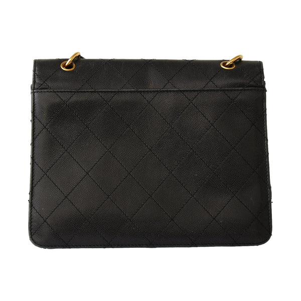 Chanel Black Caviar Trapezoid Flap Bag