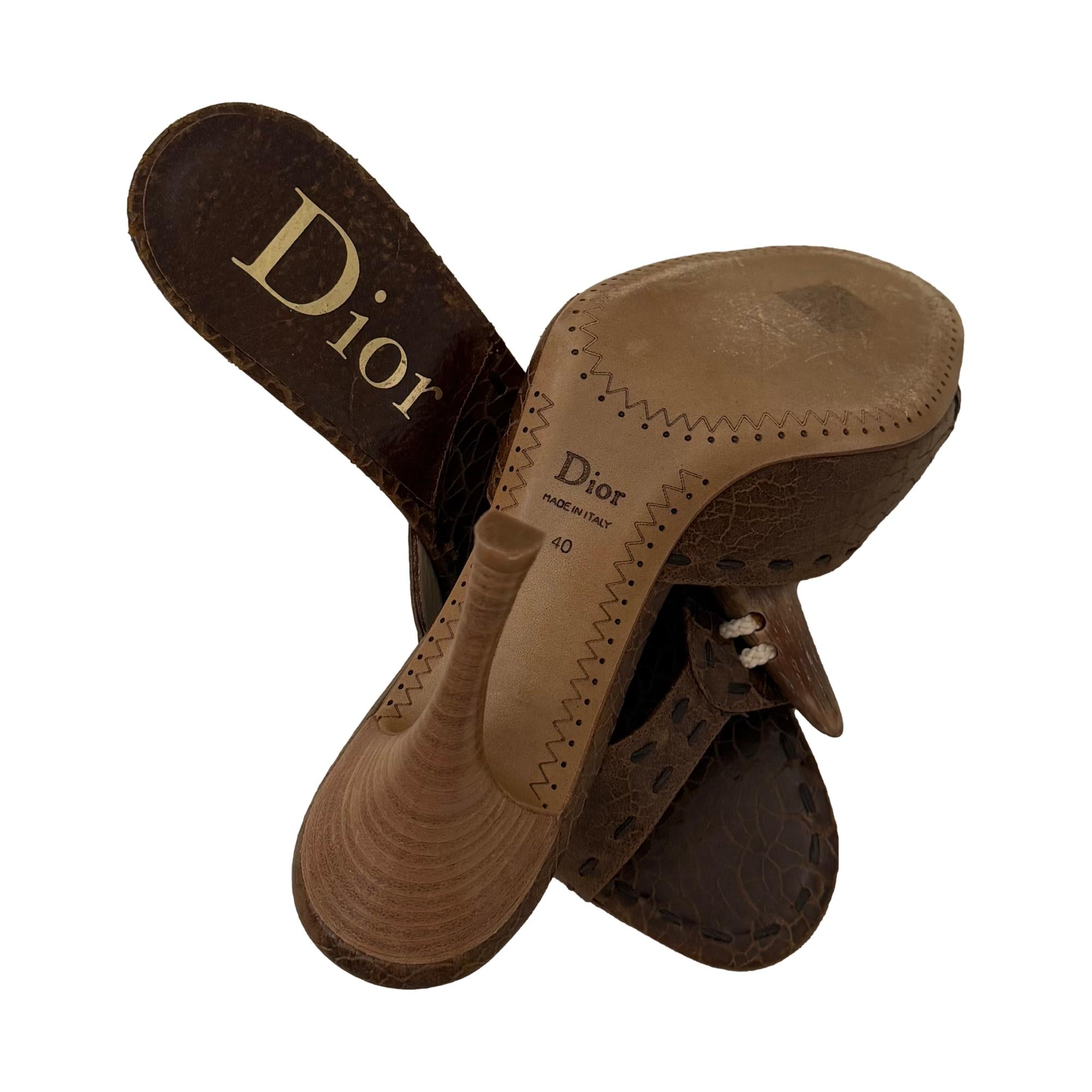 Dior Brown Distressed Heels