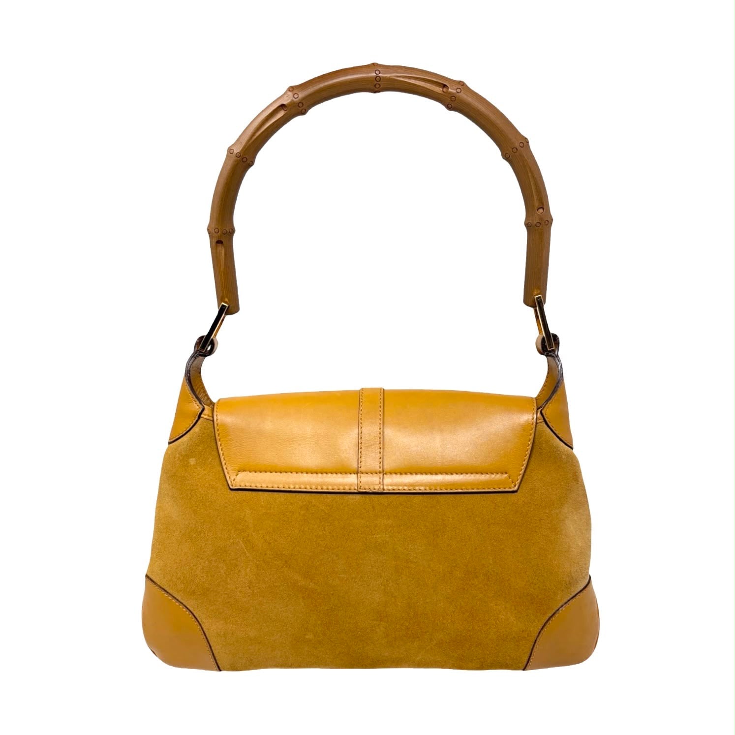 Gucci Tan Suede Bamboo Shoulder Bag