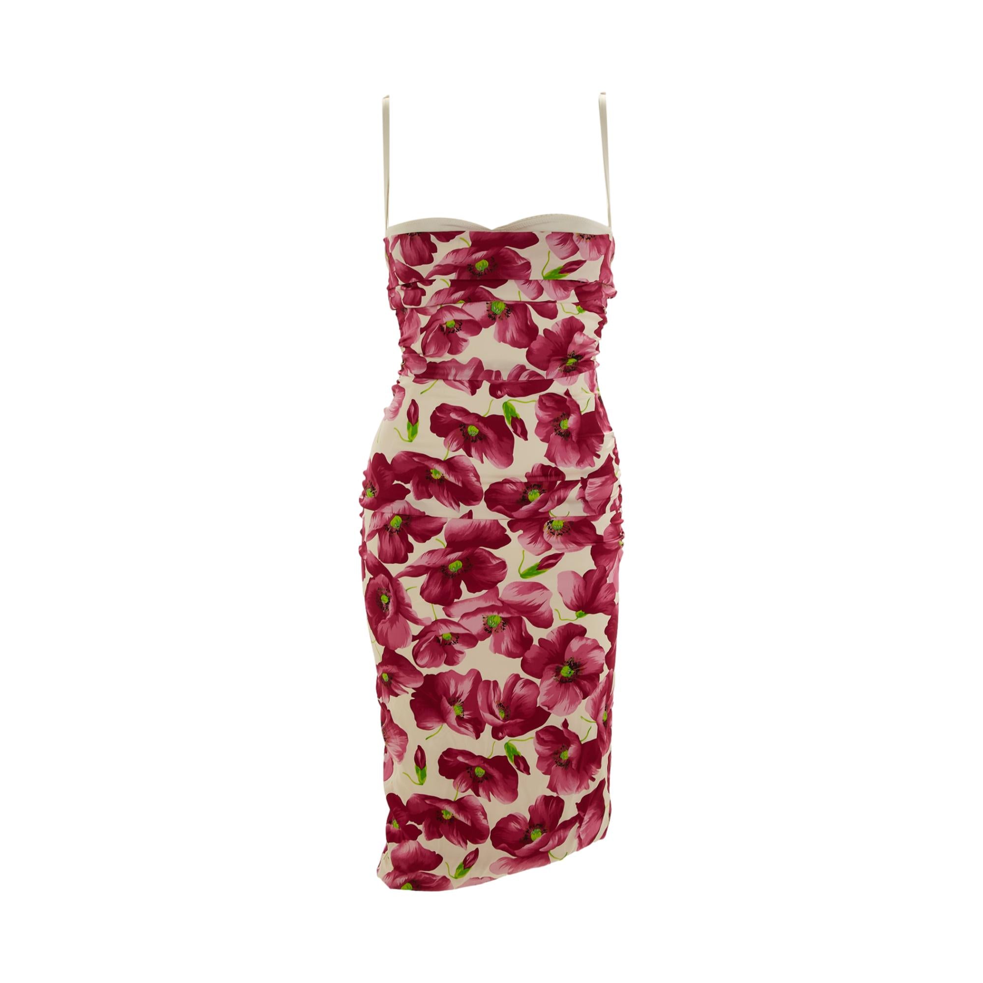 Dolce & Gabbana Pink Silk Floral Dress