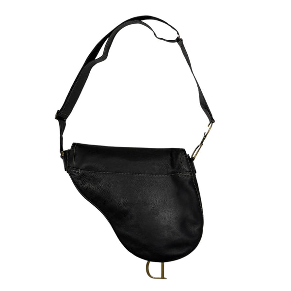 Dior Black Leather Saddle Crossbody Bag