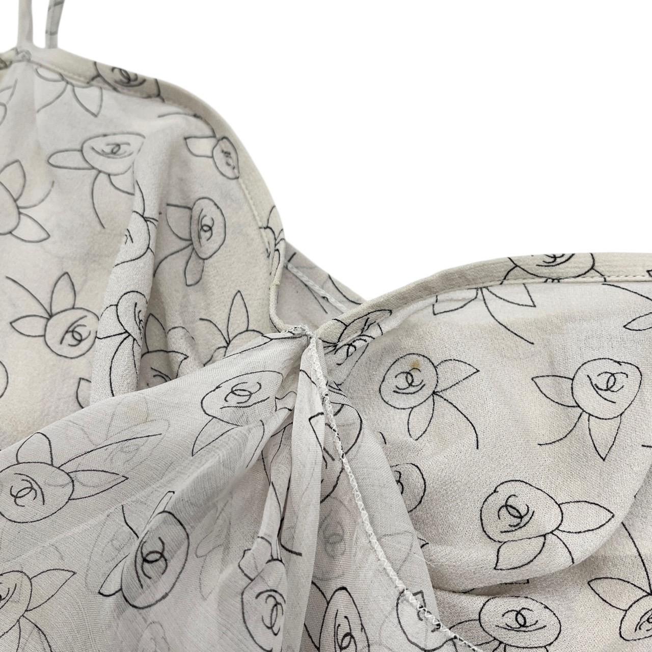 Chanel Floral Ruffle Tank Top