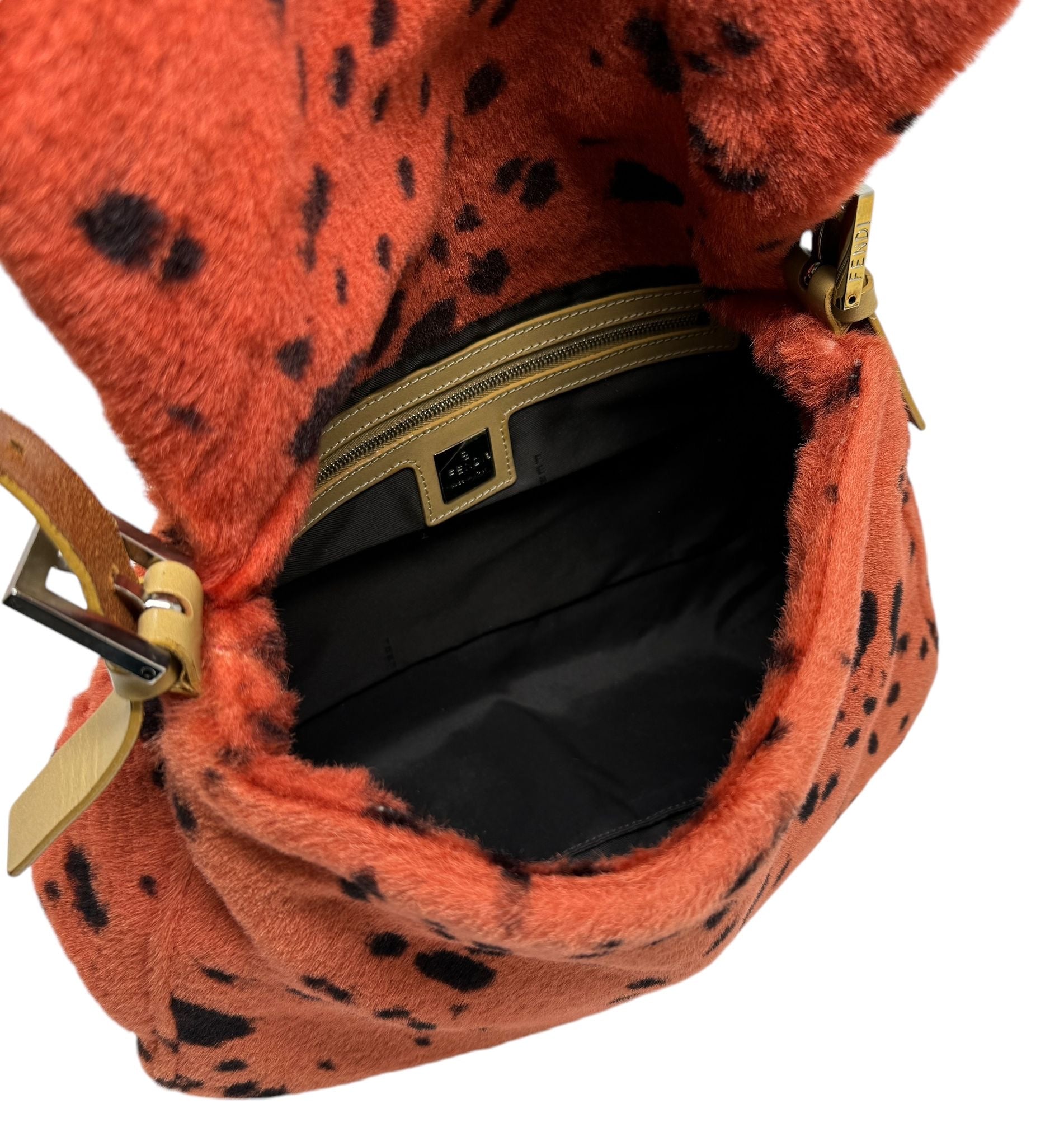 Fendi Orange Dalmation Print Baguette Bag