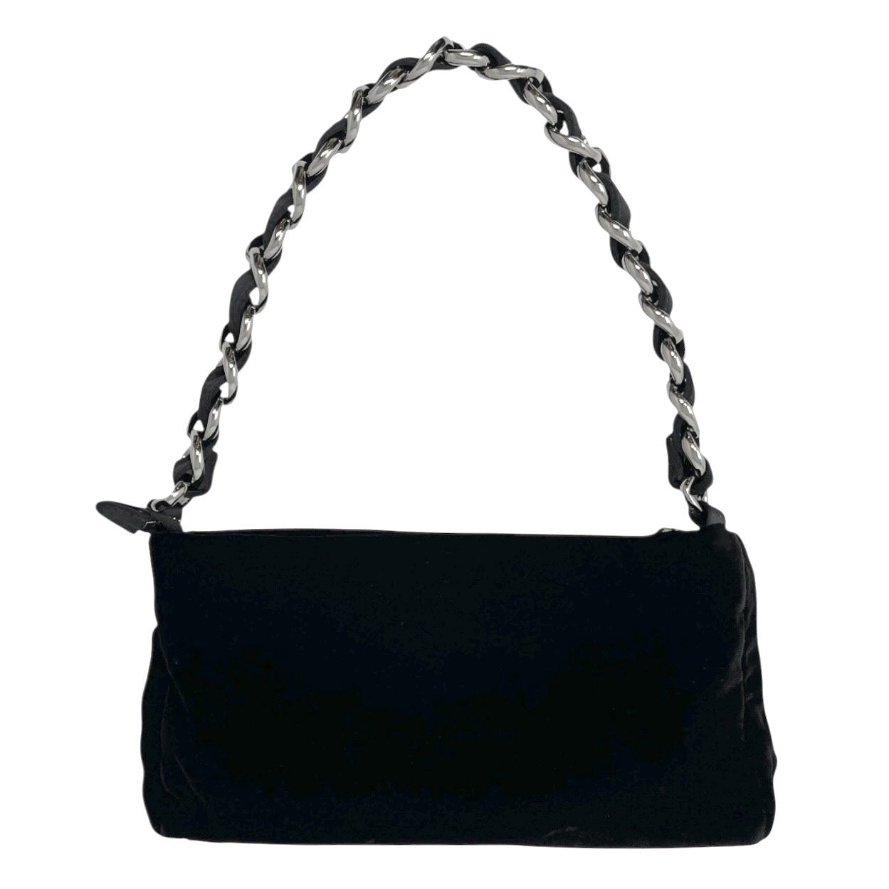 Chanel Black Velvet/Satin Chain Mini Bag