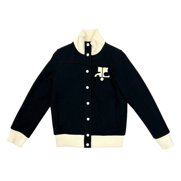 Courreges Navy + Cream Logo Jacket