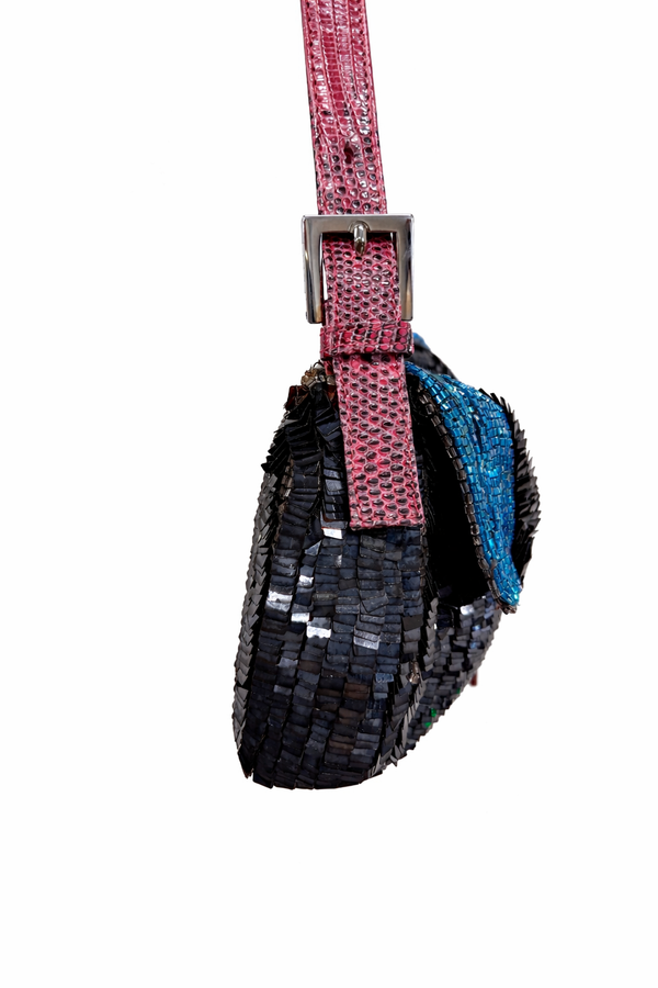 Fendi Two Tone Sequin Baguette Bag