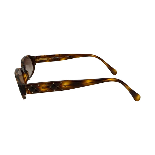 Chanel Brown Tortoise Rhinestone Sunglasses