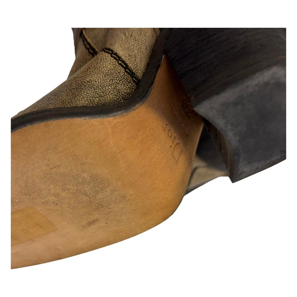 Dior Distressed Knee High Logo Boots