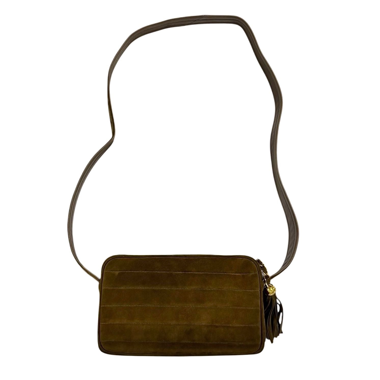 Chanel Brown Suede Square Quilted Bag