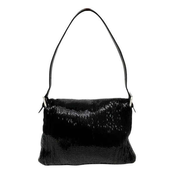 Fendi Black Beaded Mamma Baguette