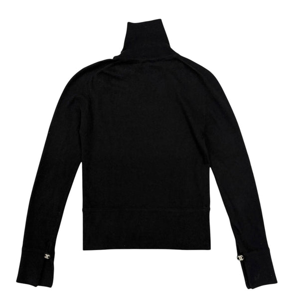 Chanel Black Cashmere Turtleneck Sweater
