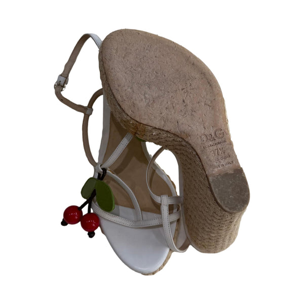 Dolce & Gabbana Cherry Woven Wedges