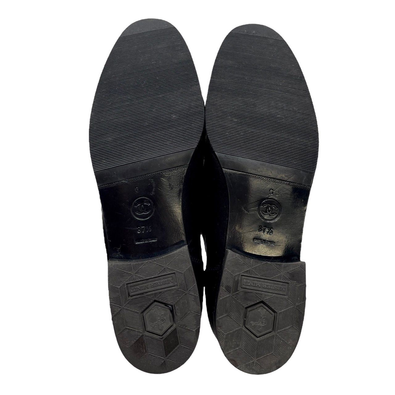 Chanel Black Turnlock Loafers