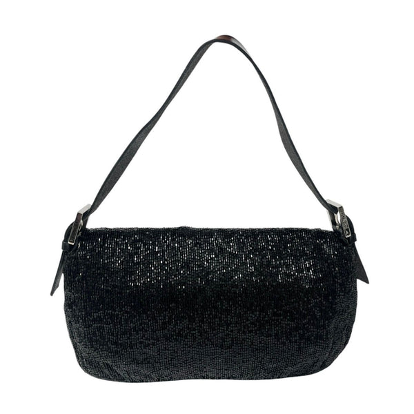 Fendi Black Beaded Baguette Bag