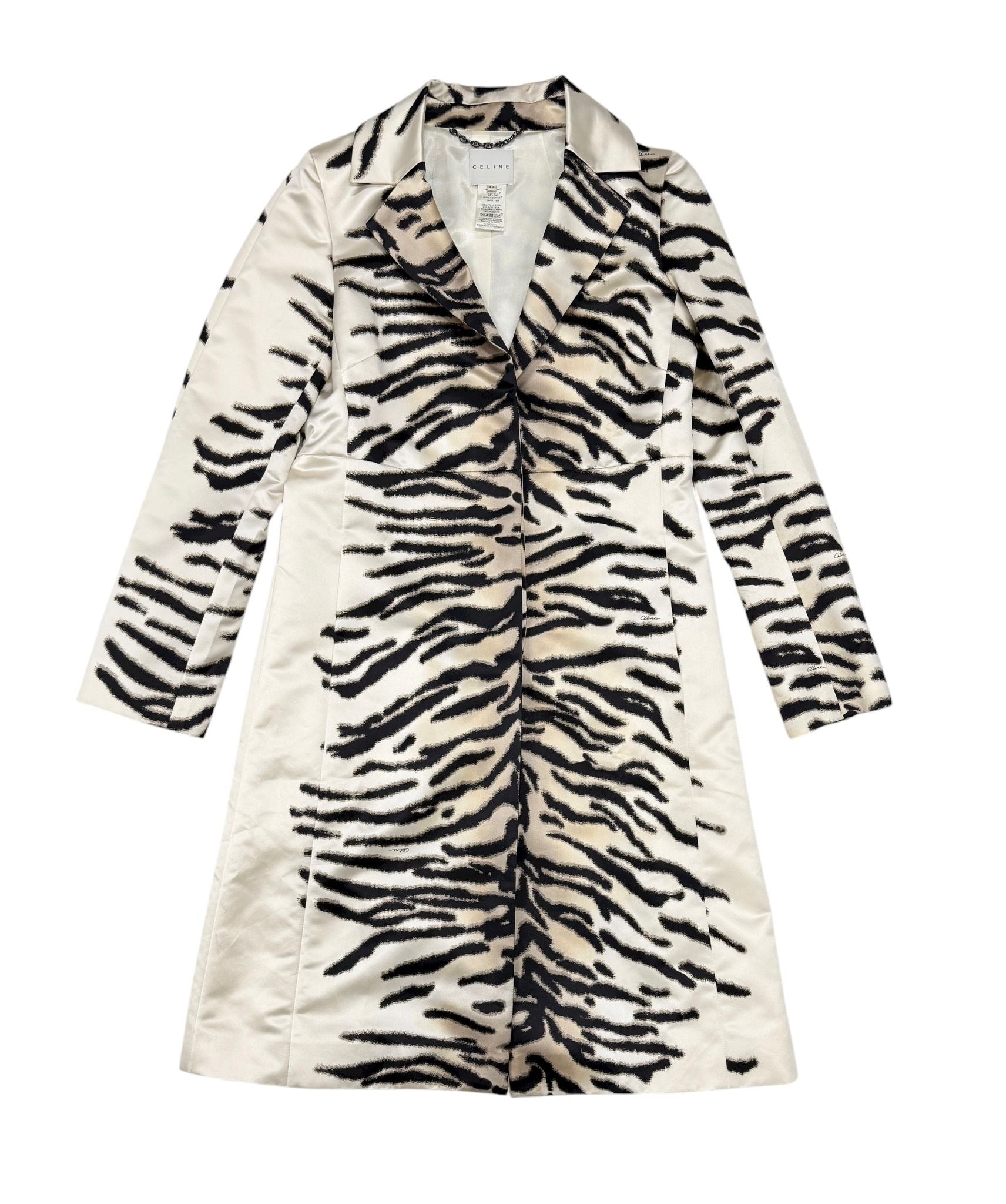 Celine Zebra Print Trench Coat