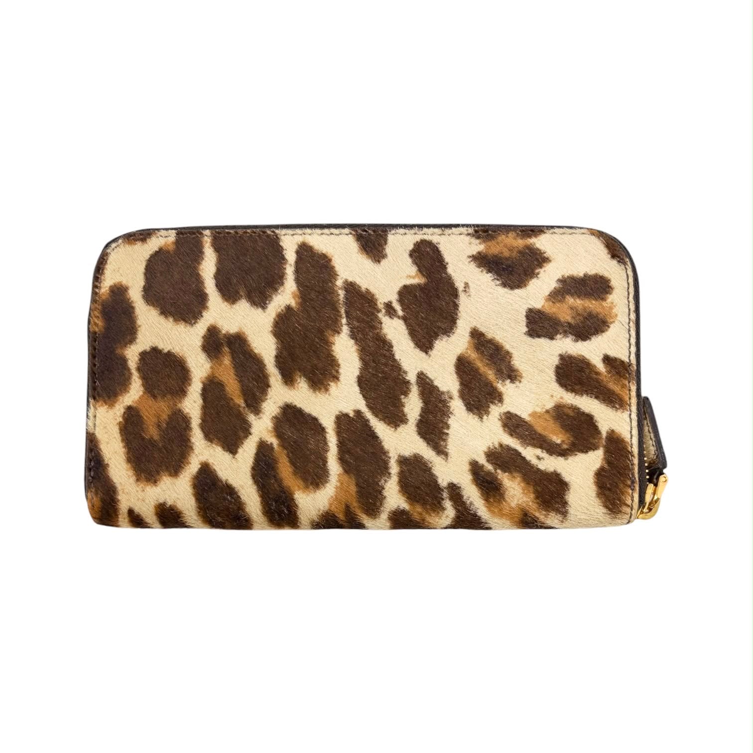 Prada Cheetah Calf-Hair Wallet