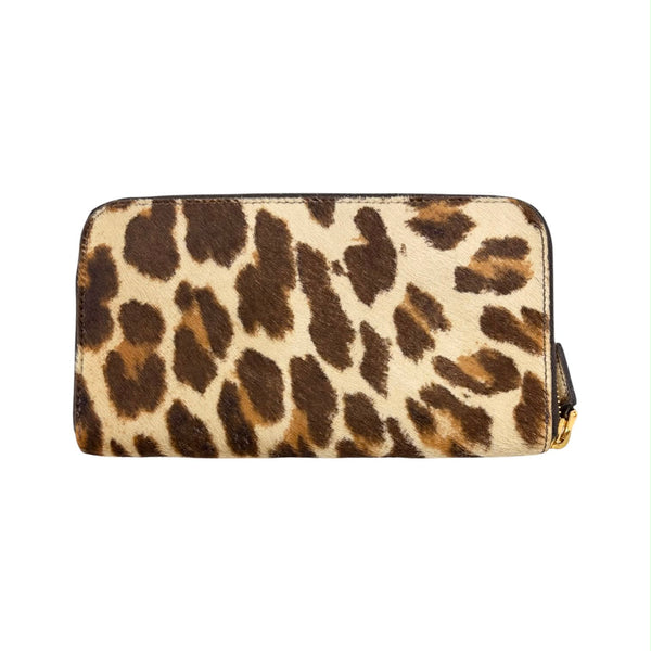 Prada Cheetah Calf-Hair Wallet