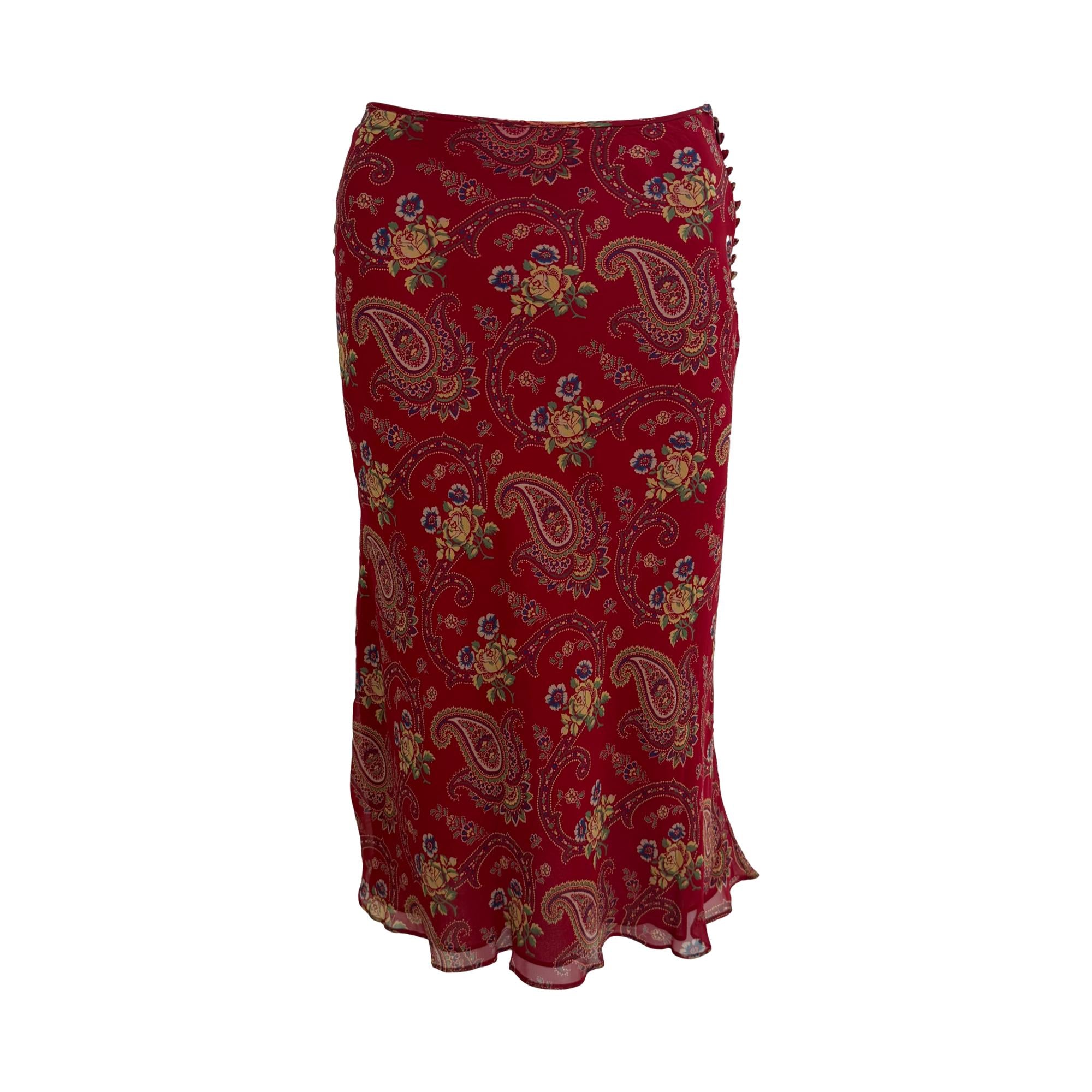 Dior Paisley Long Ruffled Skirt
