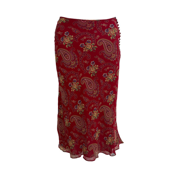 Dior Paisley Long Ruffled Skirt