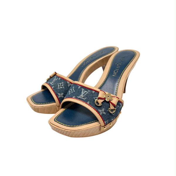 Louis Vuitton Denim Monogram Platform Heels