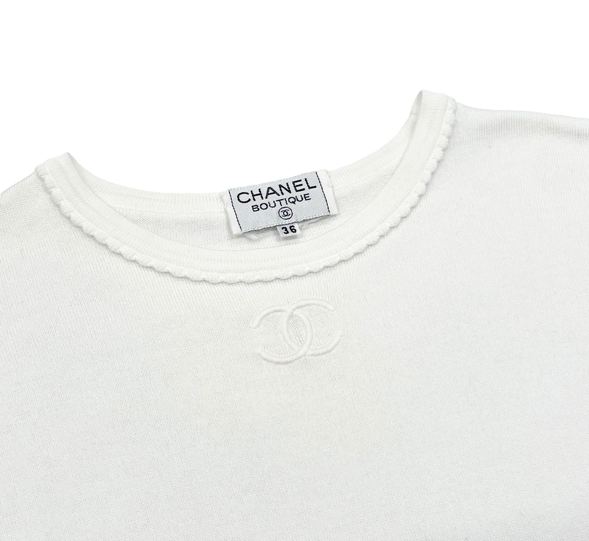 Chanel White Logo Top