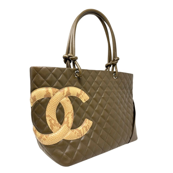 Chanel Olive Lambskin Large Cambon Tote