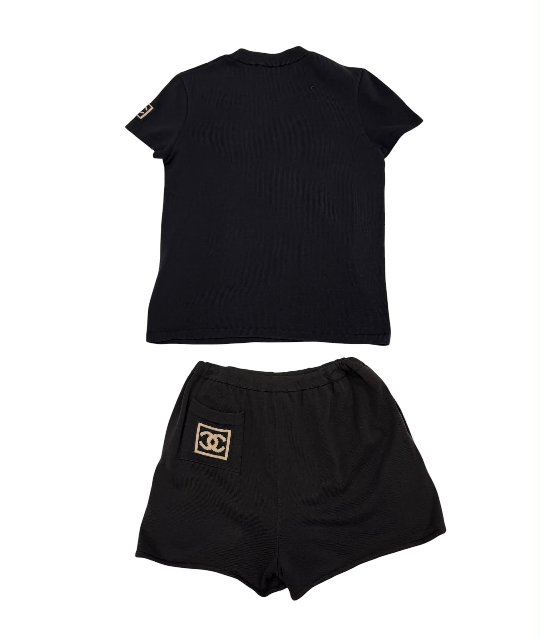 Chanel Black Logo Short Set