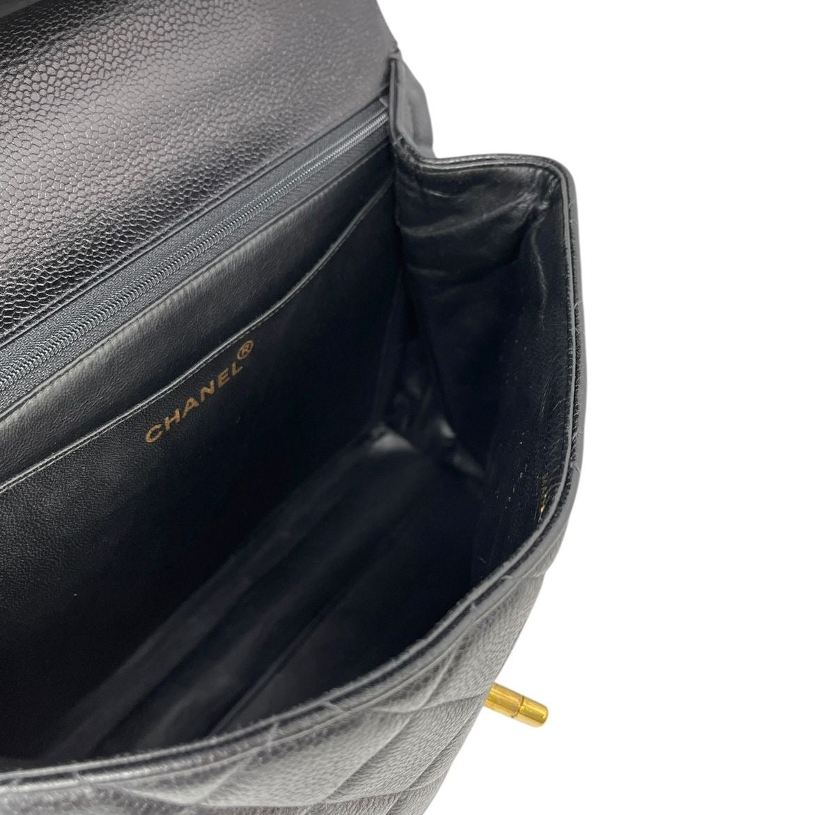 Chanel Black Caviar Top Handle Bag