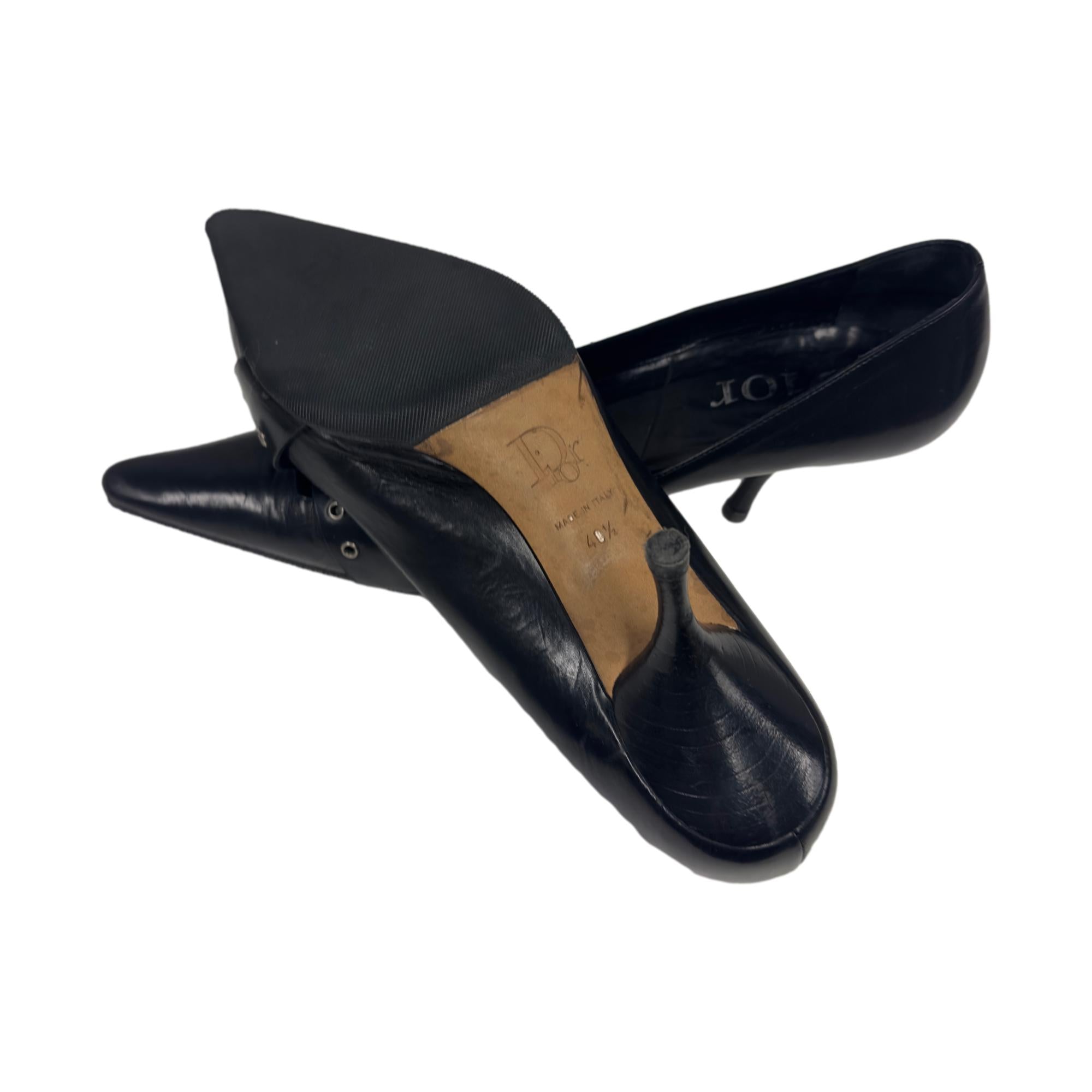 Dior Black Logo Plaque Heels