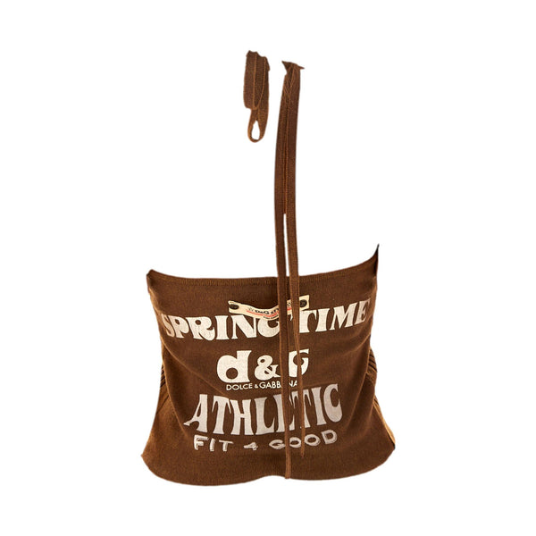 Dolce & Gabbana Brown 'Athletic' Halter Top