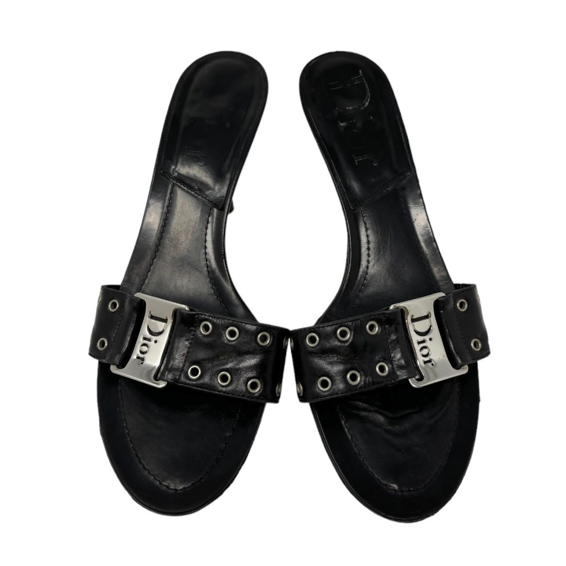 Dior Black Logo Plaque Heels