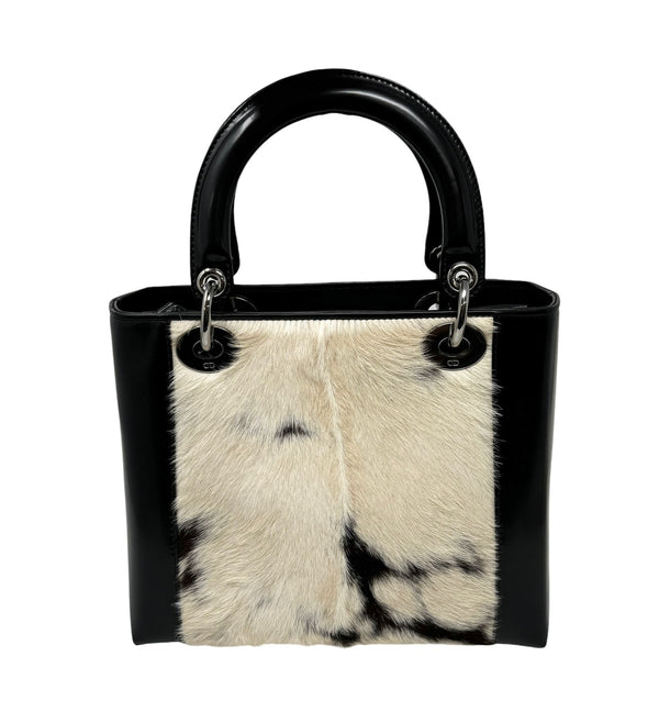 Dior Small Cow Print Calfhair Lady Dior Bag