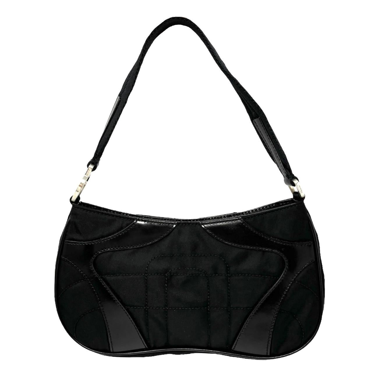 Prada Black Nylon Quilted Shoulder Bag