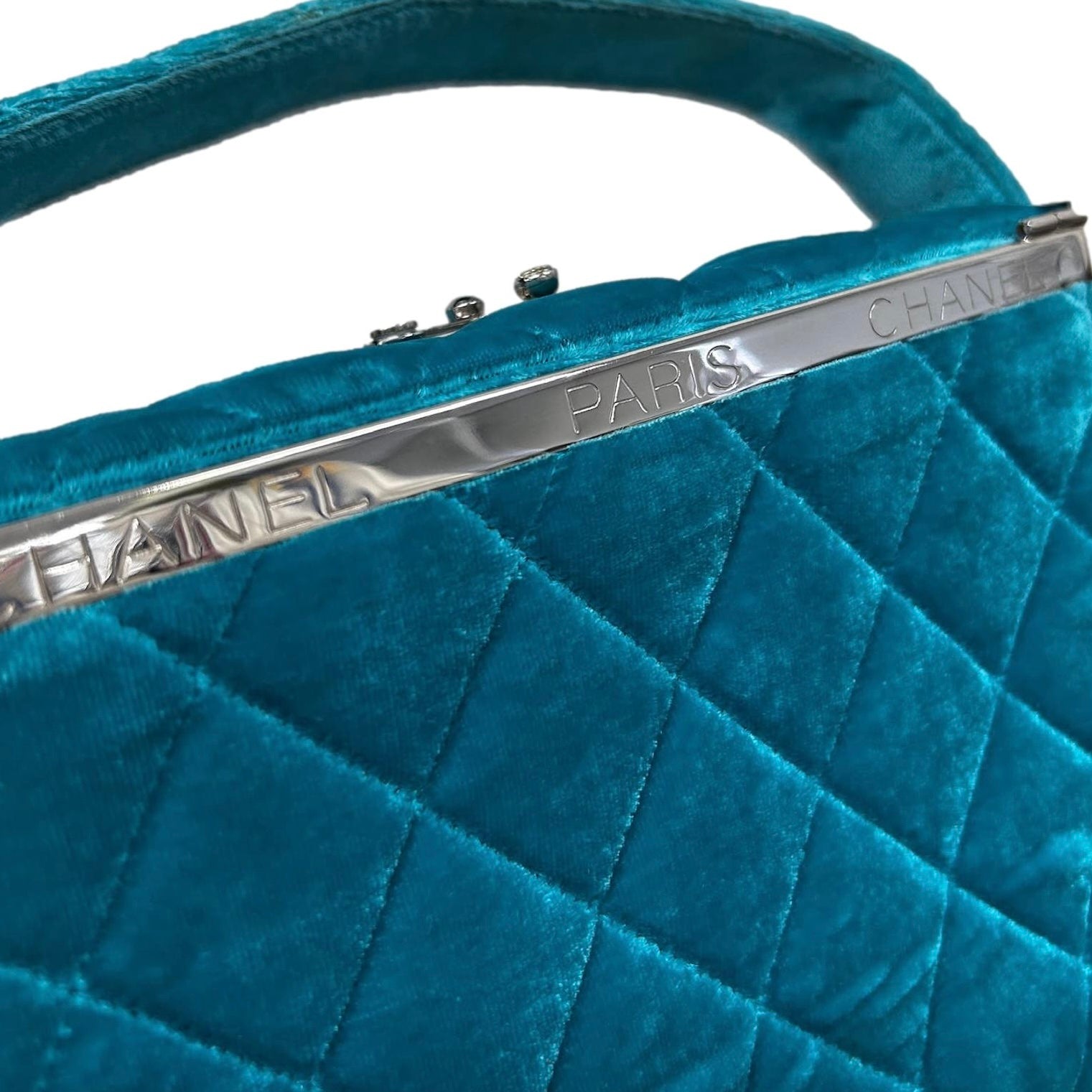 Chanel Teal Top Handle Bag