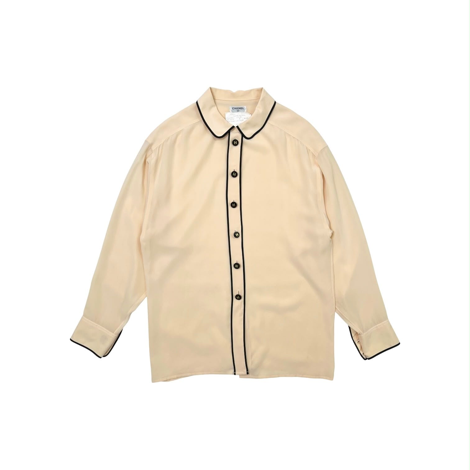 Chanel Ivory Logo Button Down