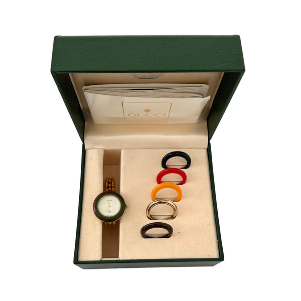 Gucci Gold Interchangeable Bold Bezel Watch