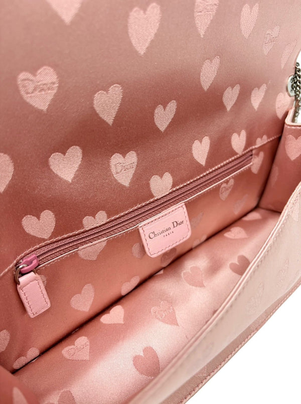 Dior Pink + Black Satin Heart Bag