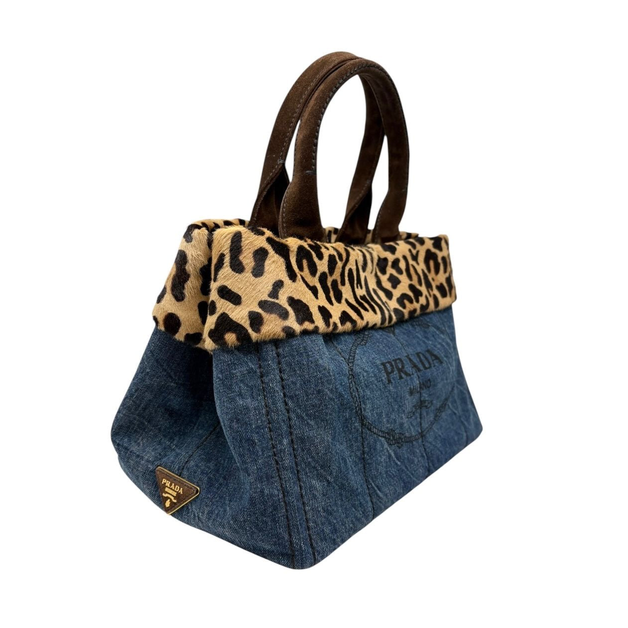 Prada Cheetah Print Denim Top Handle Bag – Treasures of NYC