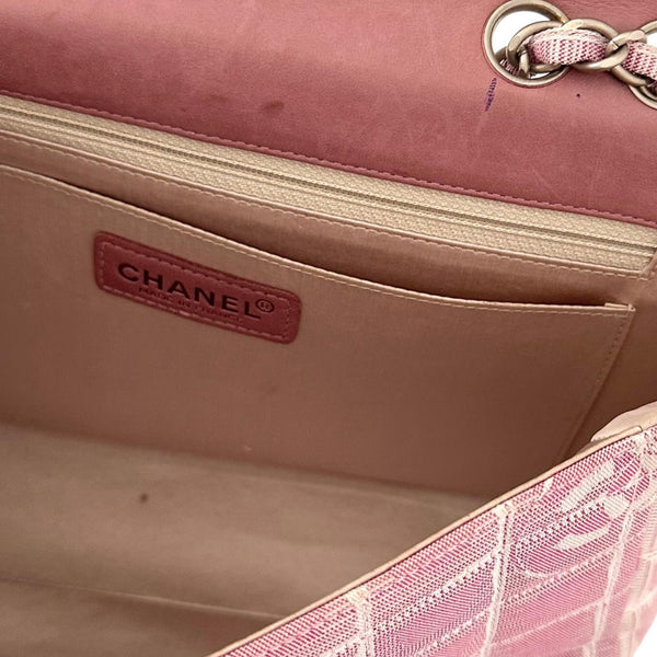 Chanel Pink Canvas Travel Line Flap Bag