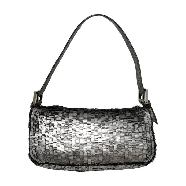 Fendi Silver Sequin Baguette Bag