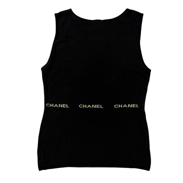 Chanel Black Logo Tank Top